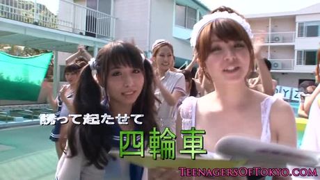 Awesome asian group sex fun with costume teens