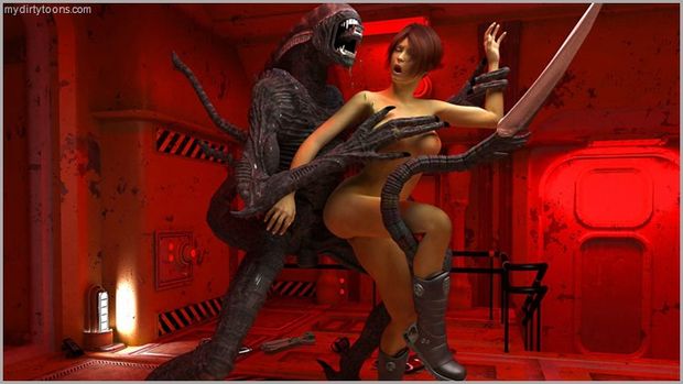 Alien Monster from the Deeper Space Must to Fuck a Human Babes