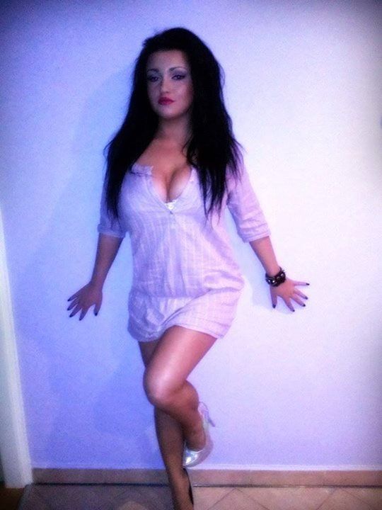 Busty black hair bimbo