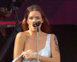 Tove Lo exposing her breast on stage