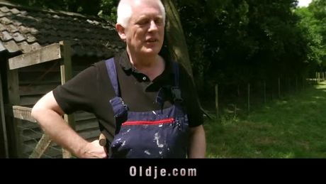 A hardworking old man is seduced by a horny youn girl to fuck her young pussy and satisfy her sexual desires.