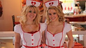 Two Blonde Heart Attack Grill Waitresses