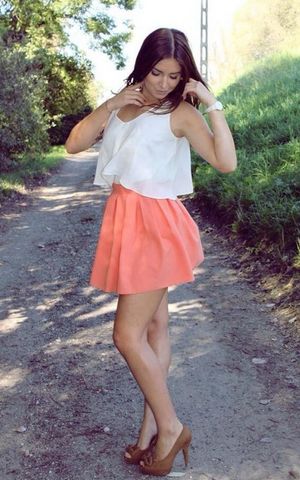 Sexy girl during summer walk