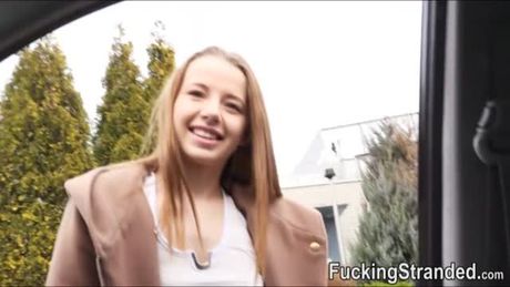 Beautiful straBeautiful stranded teen Olivia Grace ends up fucked bynded teen Olivia Grace ends up fucked by a lucky stranger inside the van