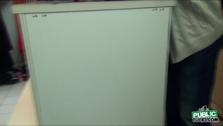 Teen blonde cock rider Taylor Sands getting fcuked at the fitting room by dudes massive cock.