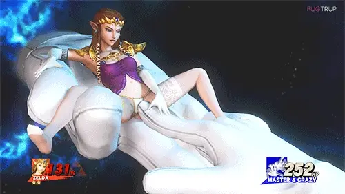 Zelda getting touched by the master hand.