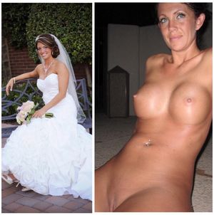 Bride in and out of dress.. Great body shaved pussy and boob job