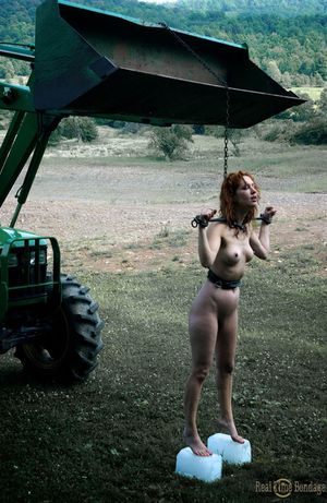redhead punished outside