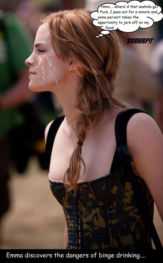 Emma Watson with braid and fake facial