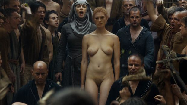 Lena Headey tits and hairy pussy in Game of Thrones