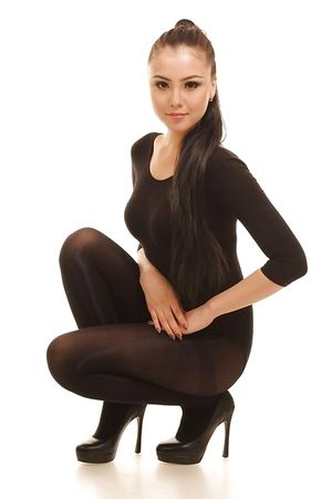 Sexy russian girl in tights and heels