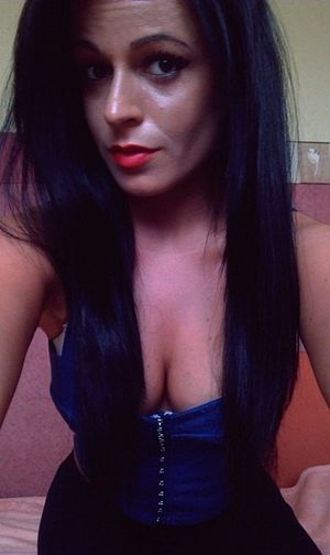 Self shot from busty brunette