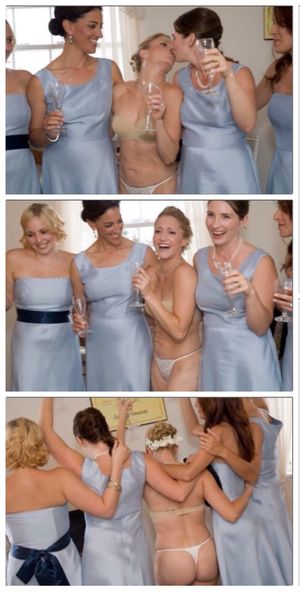 Getting ready with bridesmaids