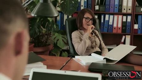 Irresistible Alexis Brill getting slammed hard on the office desk