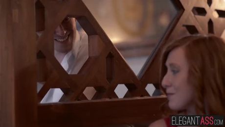 Sexy redhead Linda Sweet getting ass fucked hard in the pub