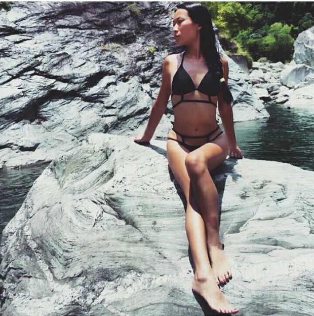 hot asian on the rocks