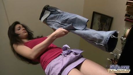 Hot young brunette messes up with old man cock. Delicious treat!