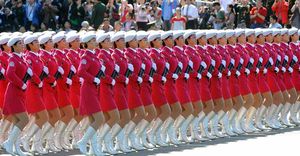China sexy women army parade