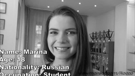 Smoking hot Marina Visconti is damn beautiful and have some huge natural tits. She sucks Roccos huge cock for a tender blowjob.