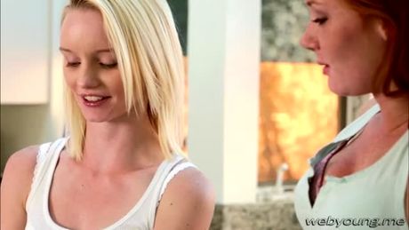 Sammie Daniels and Alex Tanner have been best friends forever since they could walk. Sammie and Alex goes pussy on a expensive chair.