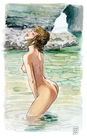 Women in art - Skinny dipping - By Milo Manara