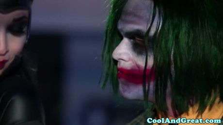 Catwoman pussyfucked in trio by joker