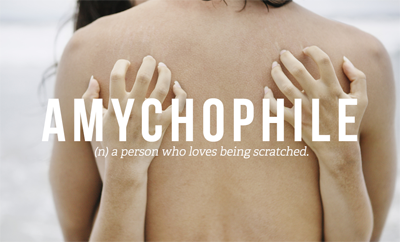 Fetishbazar.com provides you with another word to store in your ever growing fetish vocabulary: Amychophilia. Amychophilia describes the sexual-love/fetish of being scratched (with long nails e.g.) and find satisfaction in it. So, there is finally somethi