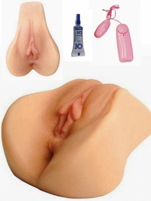 4D Flesh Light Style Male Masturbators Masturbate Multi Speeds with Bullet Vibrator Pussy (Vagina) and Ass (Anal) (Weight 1lb 13oz) +1 Free Jo H2o 4cc Lubricant