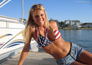 Fit and sexy amateur babe in a bikini top