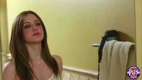 Bitchy teen Delilah with cute pussy gets fucked hard and filled with hot sticky cum from her boyfriends big hard dick.