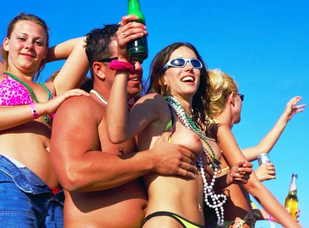 Groped while flashing.