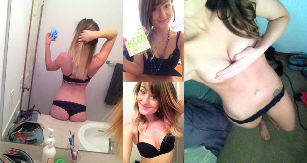 Awesome amateur selfshot pic with lovely brunette babe