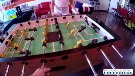 Hottie chick Alexis Adams plays pool. She confronts her playmate guy and she gives him a blowjob. Alexis wet pussy gets munched.