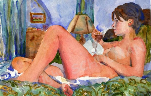 Women art - Wine glass