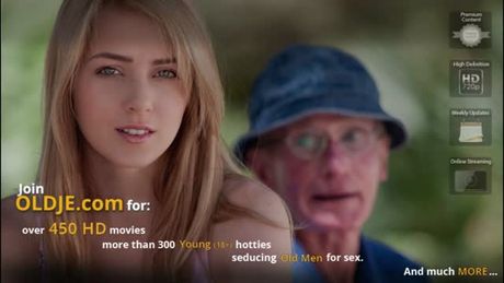 Horny blonde young girl Lolly Gartner seduces a hairy old man, sucks his old cock then enjoys cunnilingus. They suck and fuck until cum