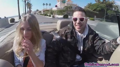 Pussy smashing action with Lolly Gartner in public