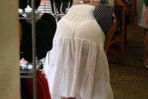 White thong through white dress