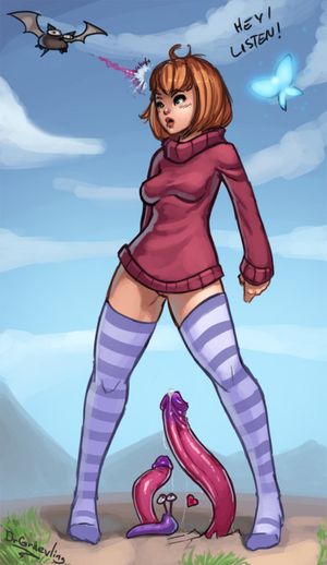 Here’s the coloured picture from the stream. The adventures of Sweater Girl (who is probably an unintentional rip-off of Noill’s Marina).I should give her a name at some point…
