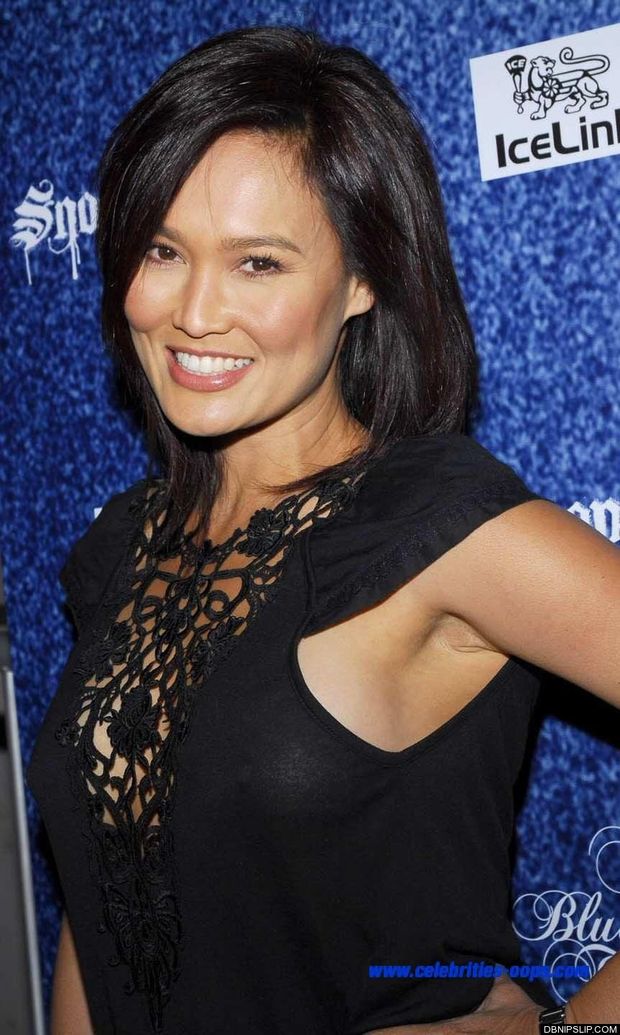 Tia Carrere braless see thru