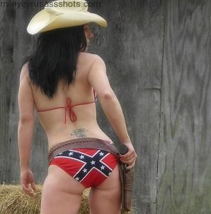 sexy country girl in rebel flag bikini