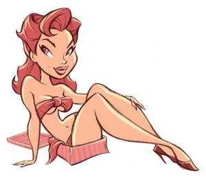 Good girl art - Pink pinup - By Scott Tolleson