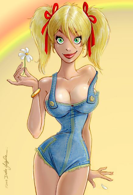 Sexy toon - Mandy - Daisy and rainbow - By Dean Yeagle