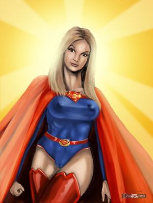 Sexy Supergirl toon - Golden glow