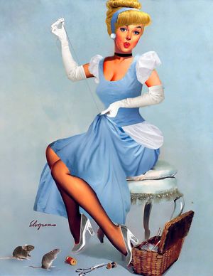 Sexy Cinderella toon - Elvgren pinup parody