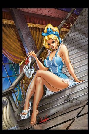 Sexy cinderella toon - Sitting on the steps of the palace