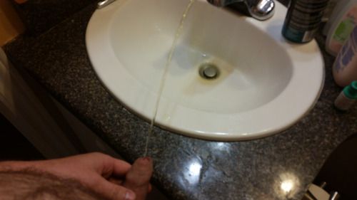 Peeing in my sink. TruckerJake