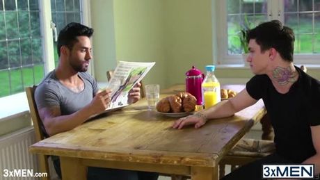 Gay couple Bruno Bernal and Jake Bass is having their breakfast together but there is something is not quite right between them.