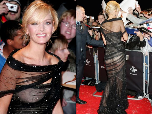 Uma Thurman in a See Through Top