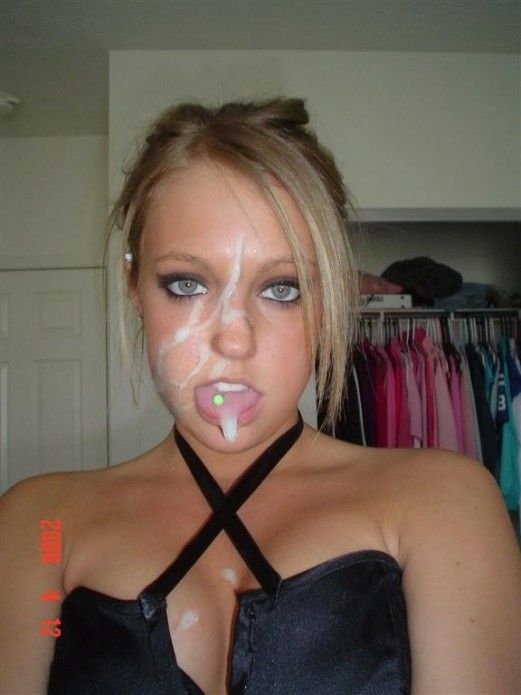 Blonde cum slut