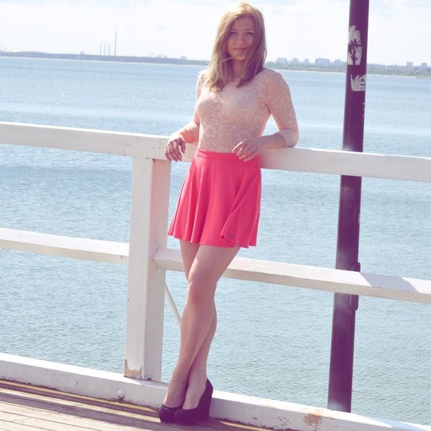 Blonde chick at the bridge